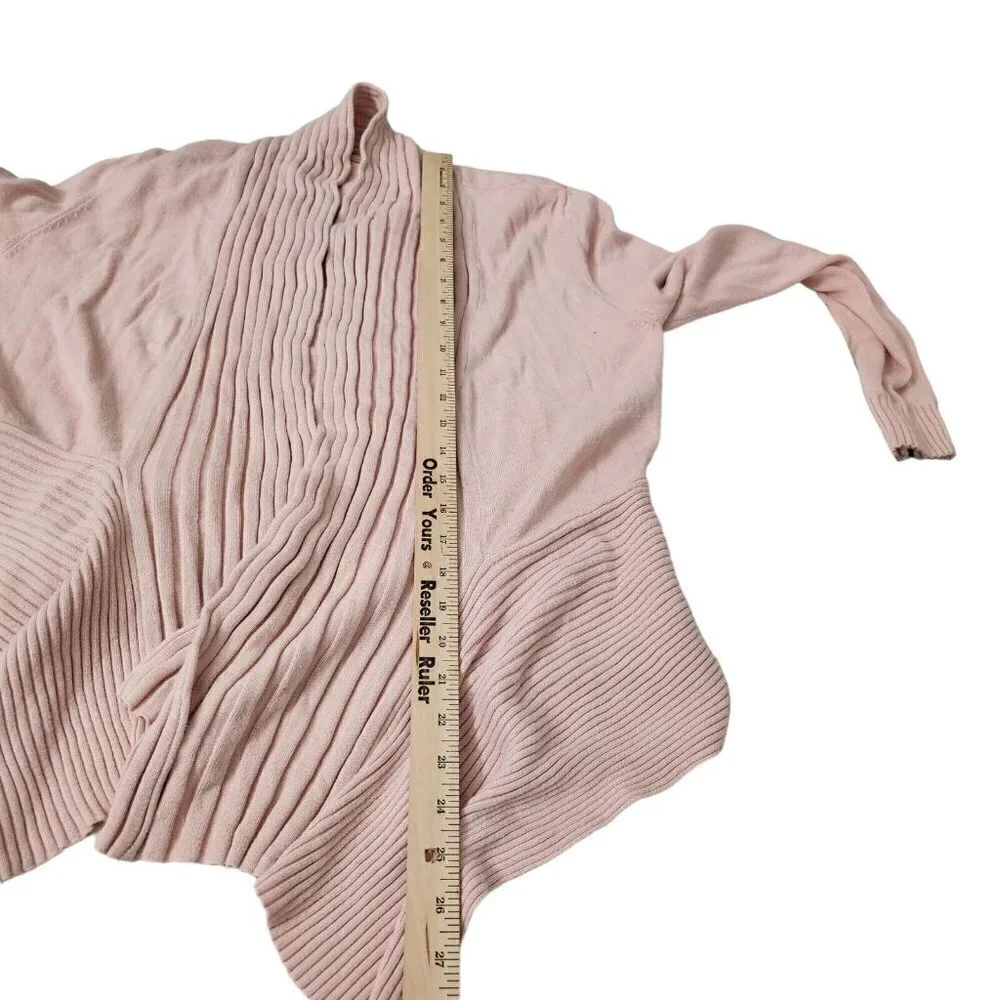 Talbots‎ Sweater Cardigan Medium Pink Open Front Waterfall Knit